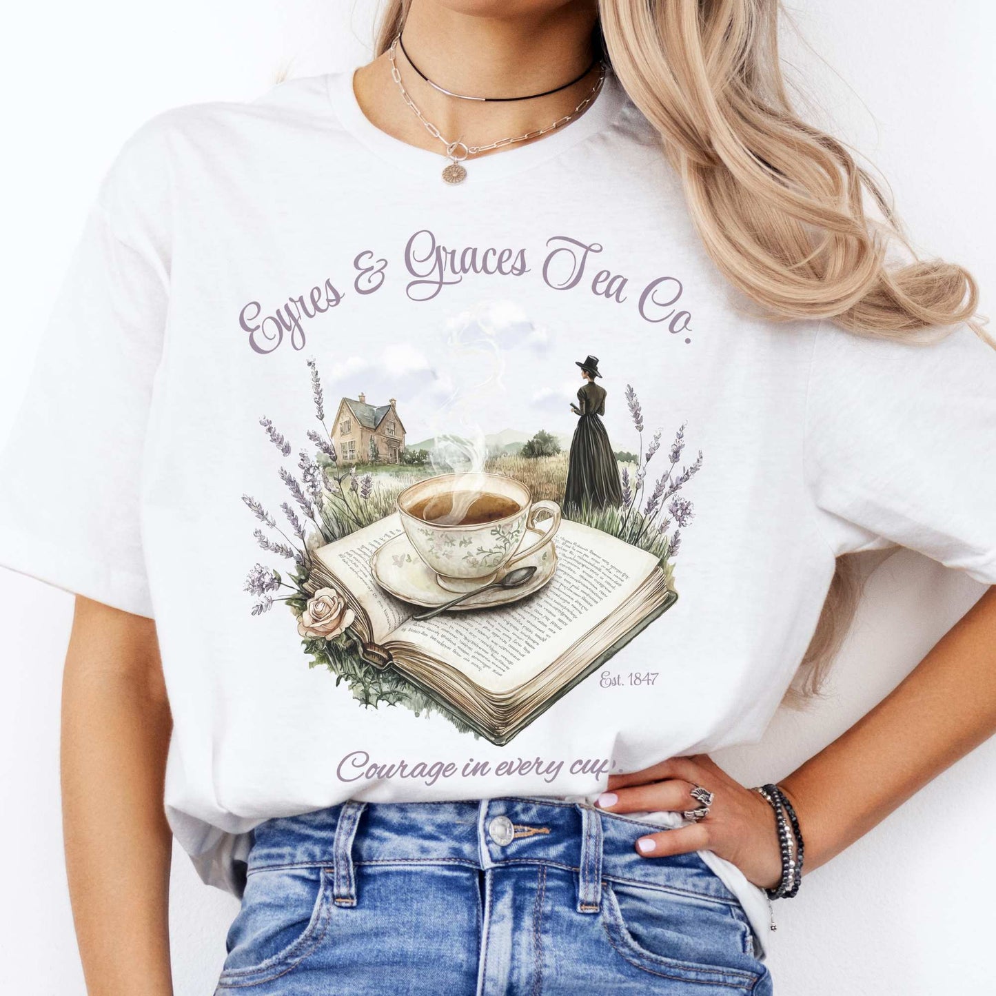 Eyres & Graces Tea Co Jane Eyre Shirt White / S T-Shirt The Mystic Eden Bookish Book Lovers