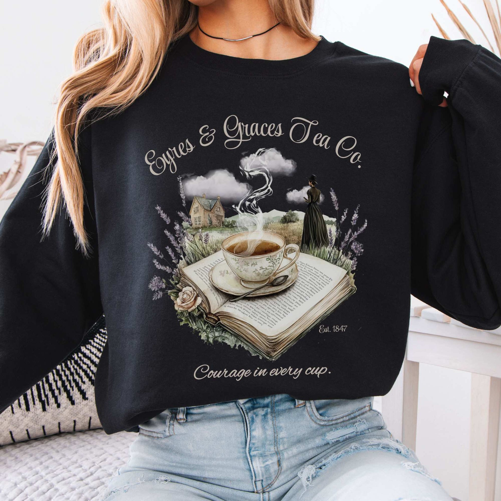 Eyres & Graces Tea Co. Sweatshirt Black / S Sweatshirt The Mystic Eden Bookish Book Lovers