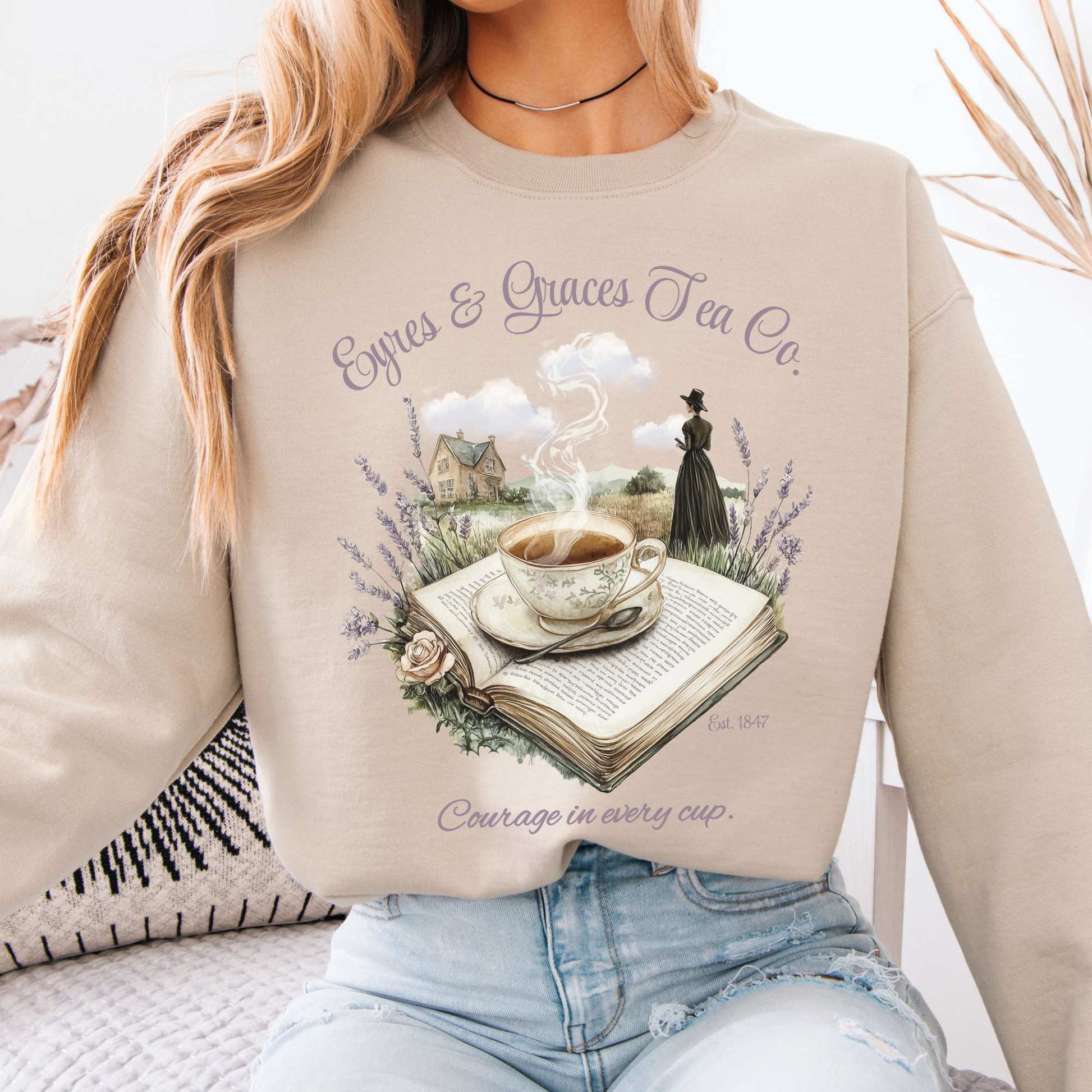 Eyres & Graces Tea Co. Sweatshirt Sand / S Sweatshirt The Mystic Eden Bookish Book Lovers