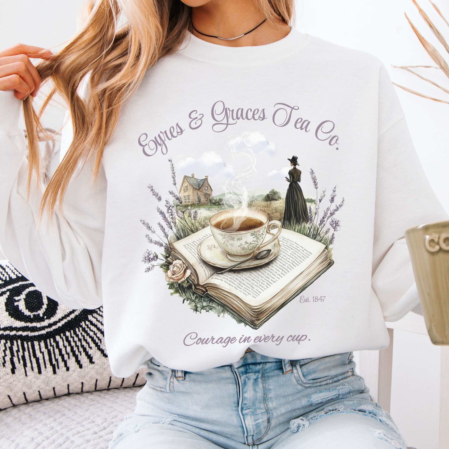 Eyres & Graces Tea Co. Sweatshirt White / S Sweatshirt The Mystic Eden Bookish Book Lovers