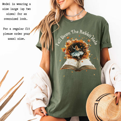 'Fall' Down the Rabbit Hole Tee Wonderland Tee T-Shirt The Mystic Eden Bookish Book Lovers