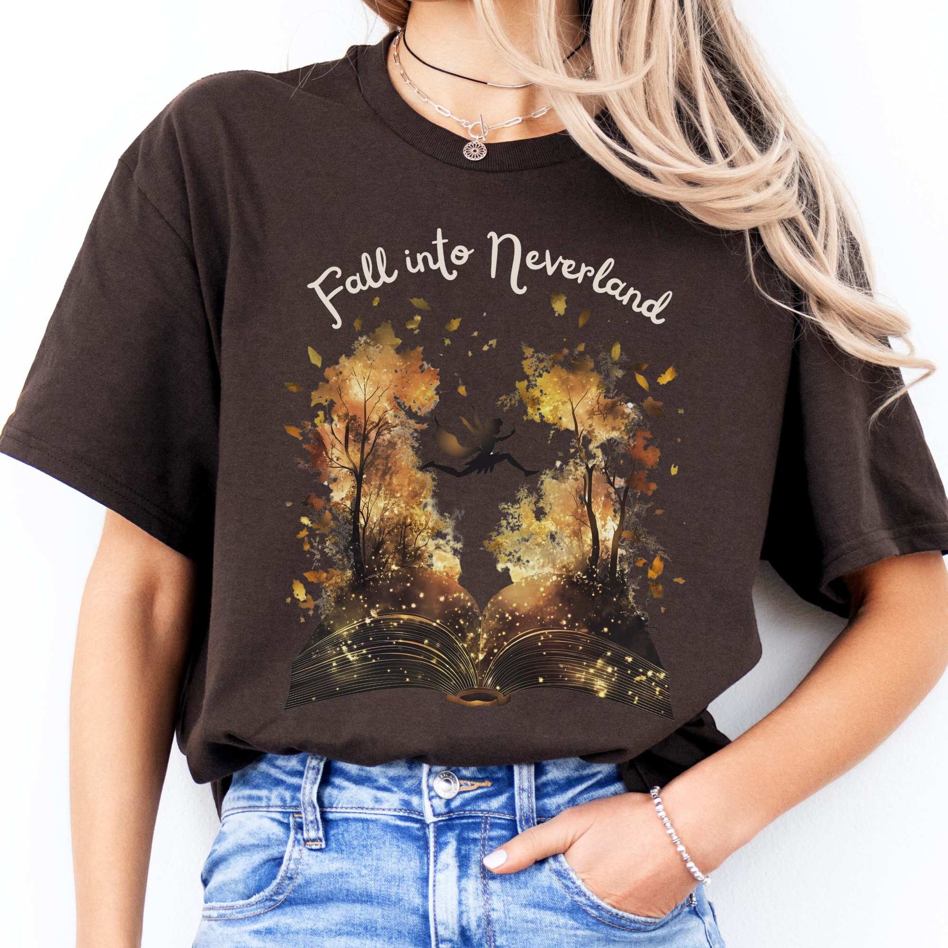 Fall into Neverland Tee Dark Chocolate / S T-Shirt The Mystic Eden Bookish Book Lovers