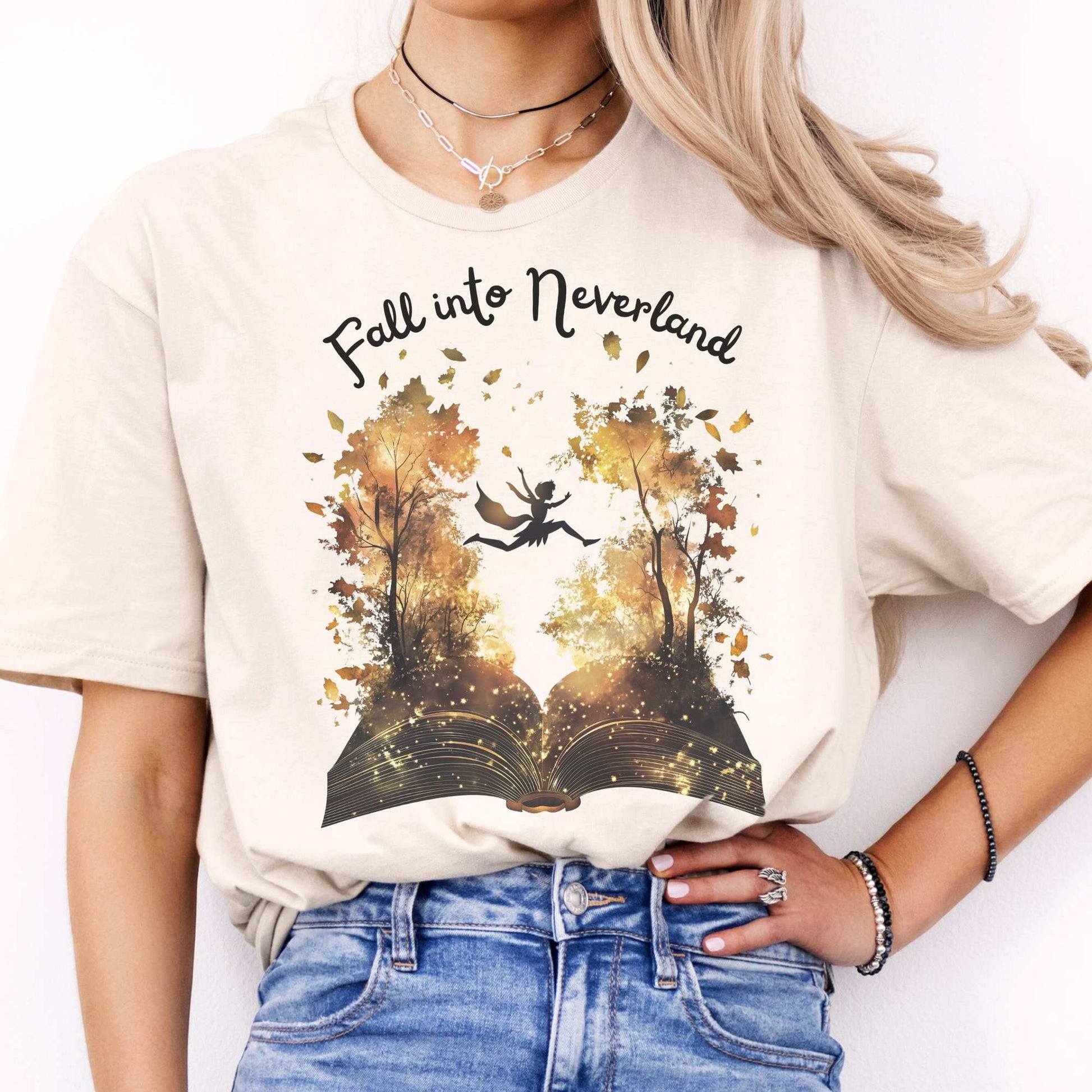 Fall into Neverland Tee Natural / S T-Shirt The Mystic Eden Bookish Book Lovers