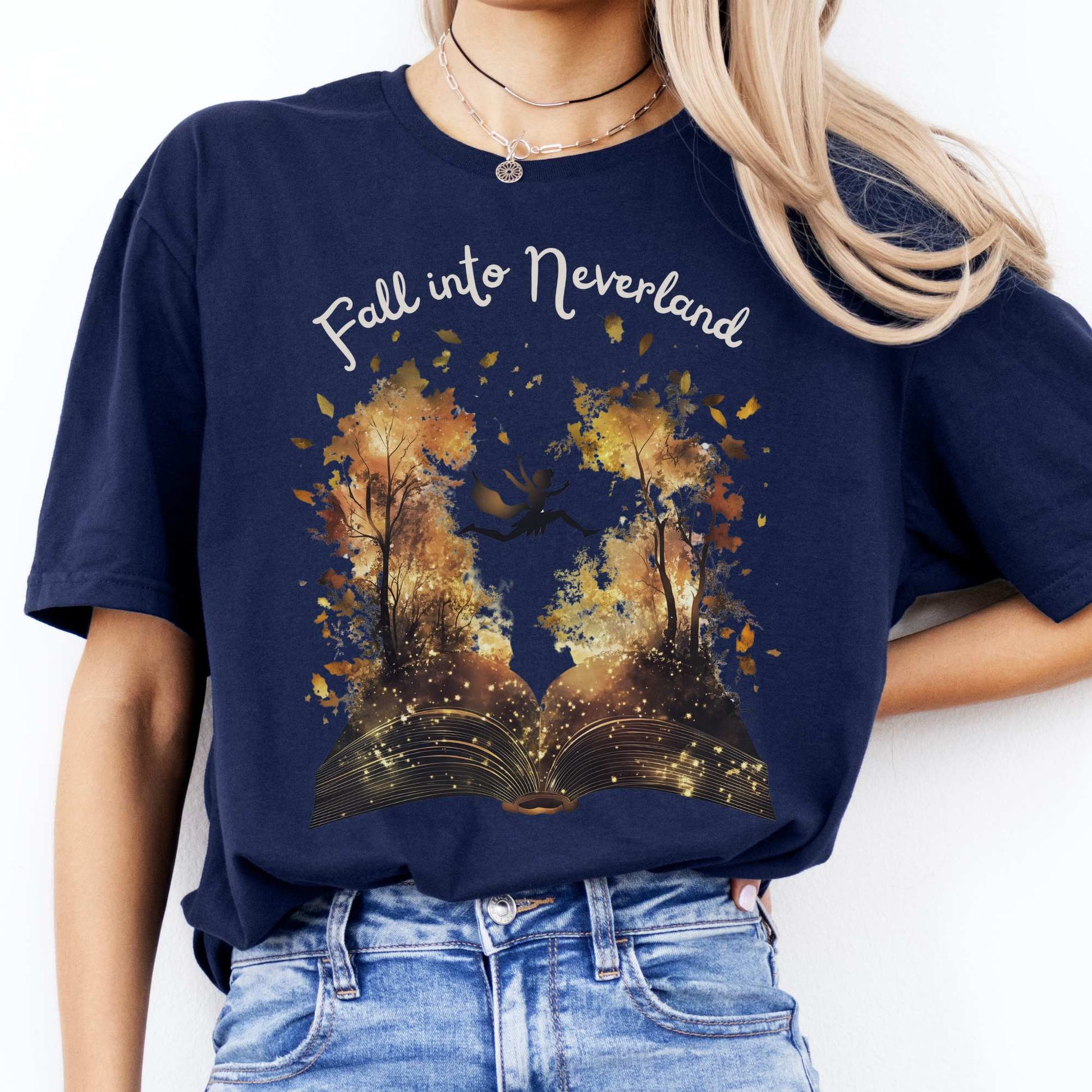 Fall into Neverland Tee Navy / S T-Shirt The Mystic Eden Bookish Book Lovers