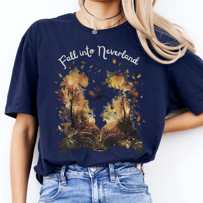 Fall into Neverland Tee Navy / S T-Shirt The Mystic Eden Bookish Book Lovers