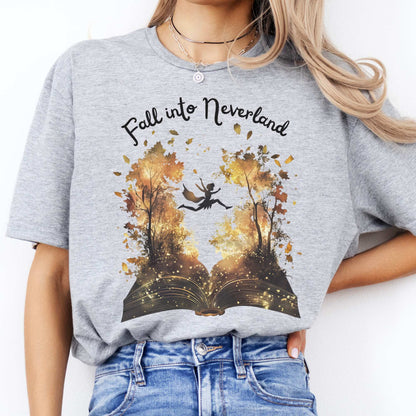 Fall into Neverland Tee Sport Grey / S T-Shirt The Mystic Eden Bookish Book Lovers