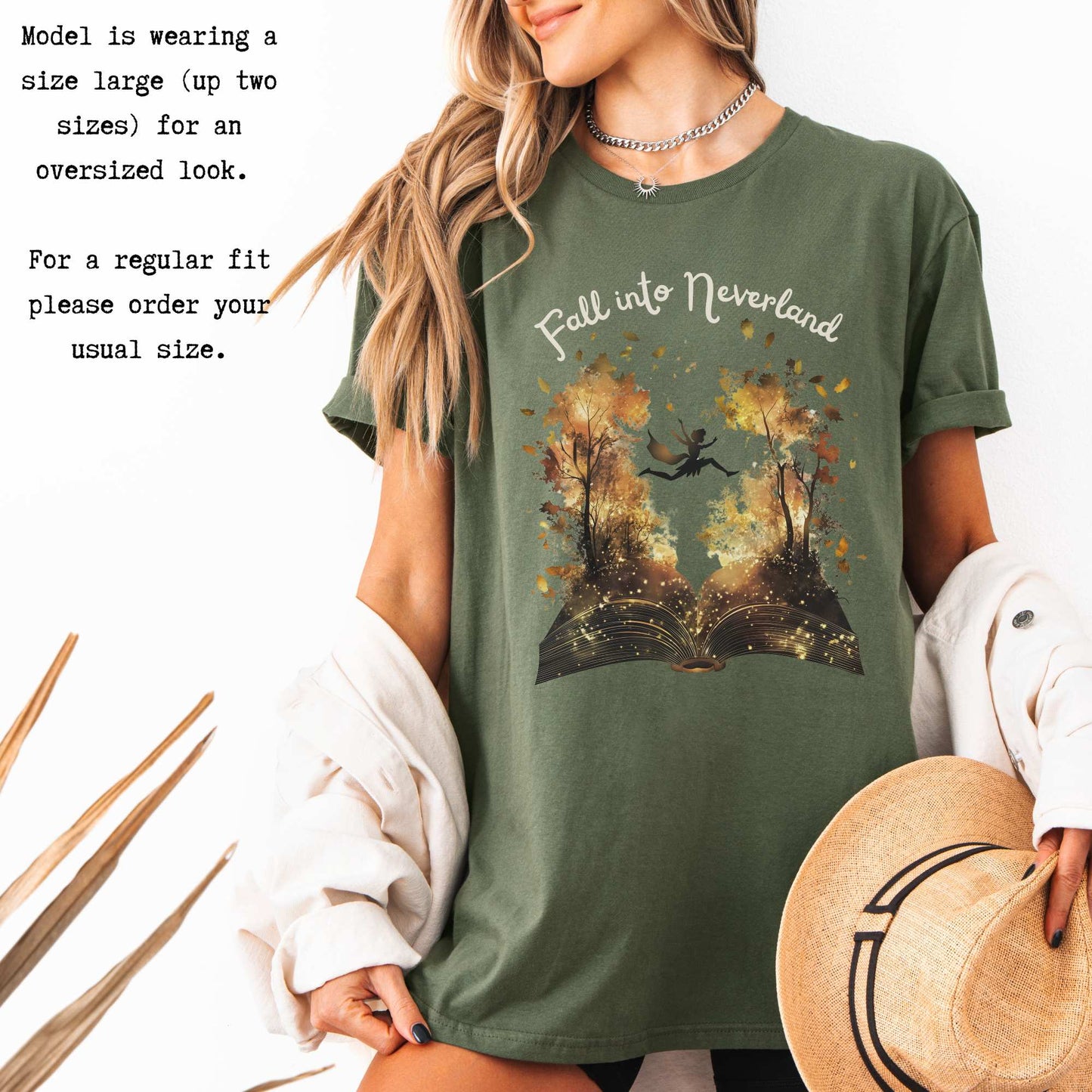 Fall into Neverland Tee T-Shirt The Mystic Eden Bookish Book Lovers