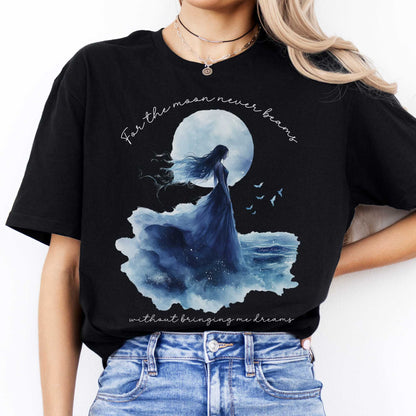 For the moon beams Without Bringing Me Dreams Annabel Lee Edgar Allan Poe Shirt Black / S T-Shirt The Mystic Eden Bookish Book Lovers