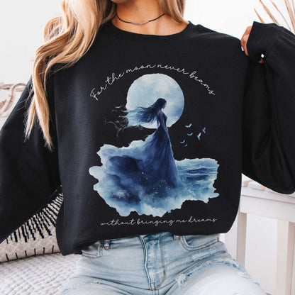 For the Moon Never Beams Without Bringing Me Dreams Annabel Lee Edgar Allan Poe Sweatshirt Black / S Sweatshirt The Mystic Eden Bookish Book Lovers