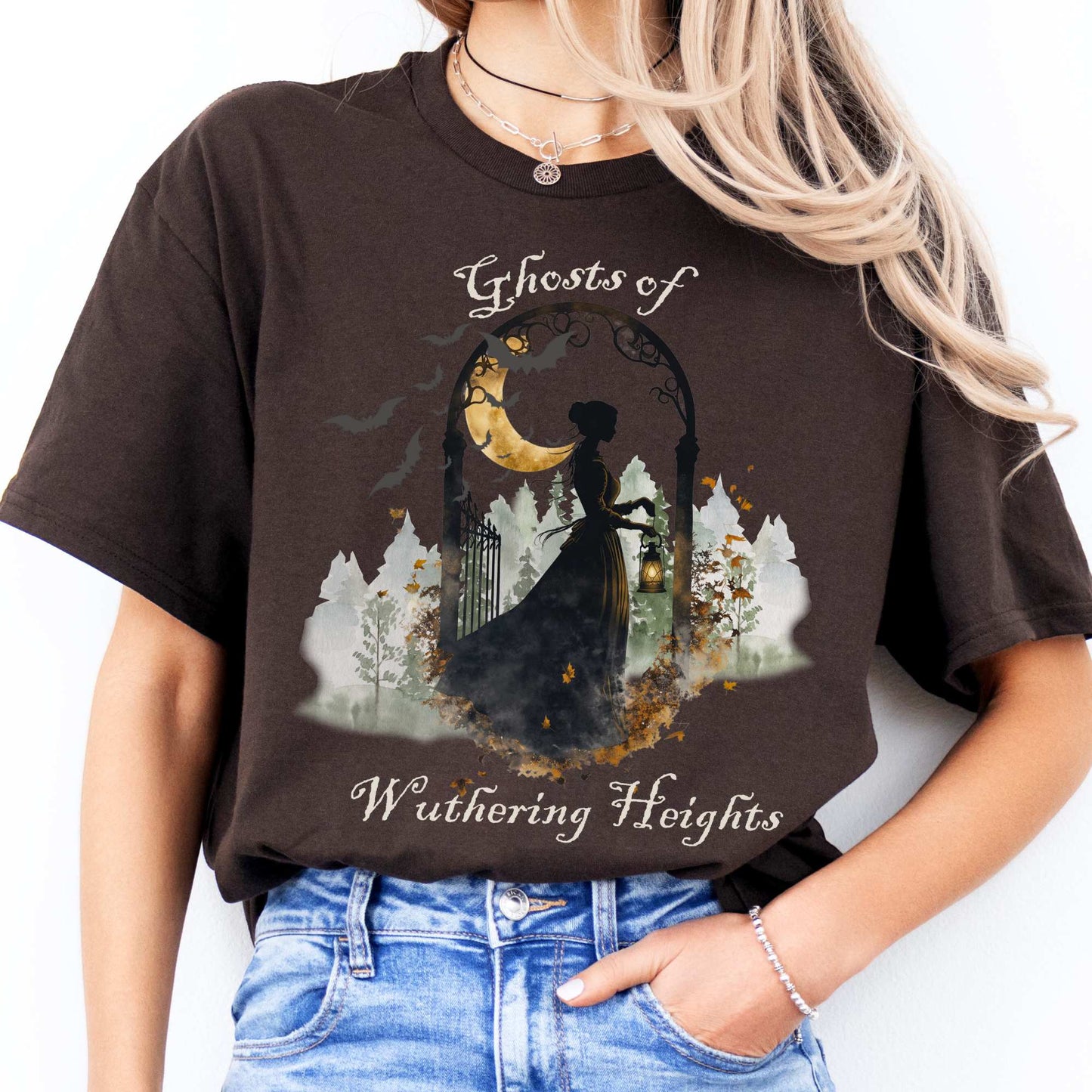 Ghosts of Wuthering Heights Halloween Shirt Dark Chocolate / S T-Shirt The Mystic Eden Bookish Book Lovers