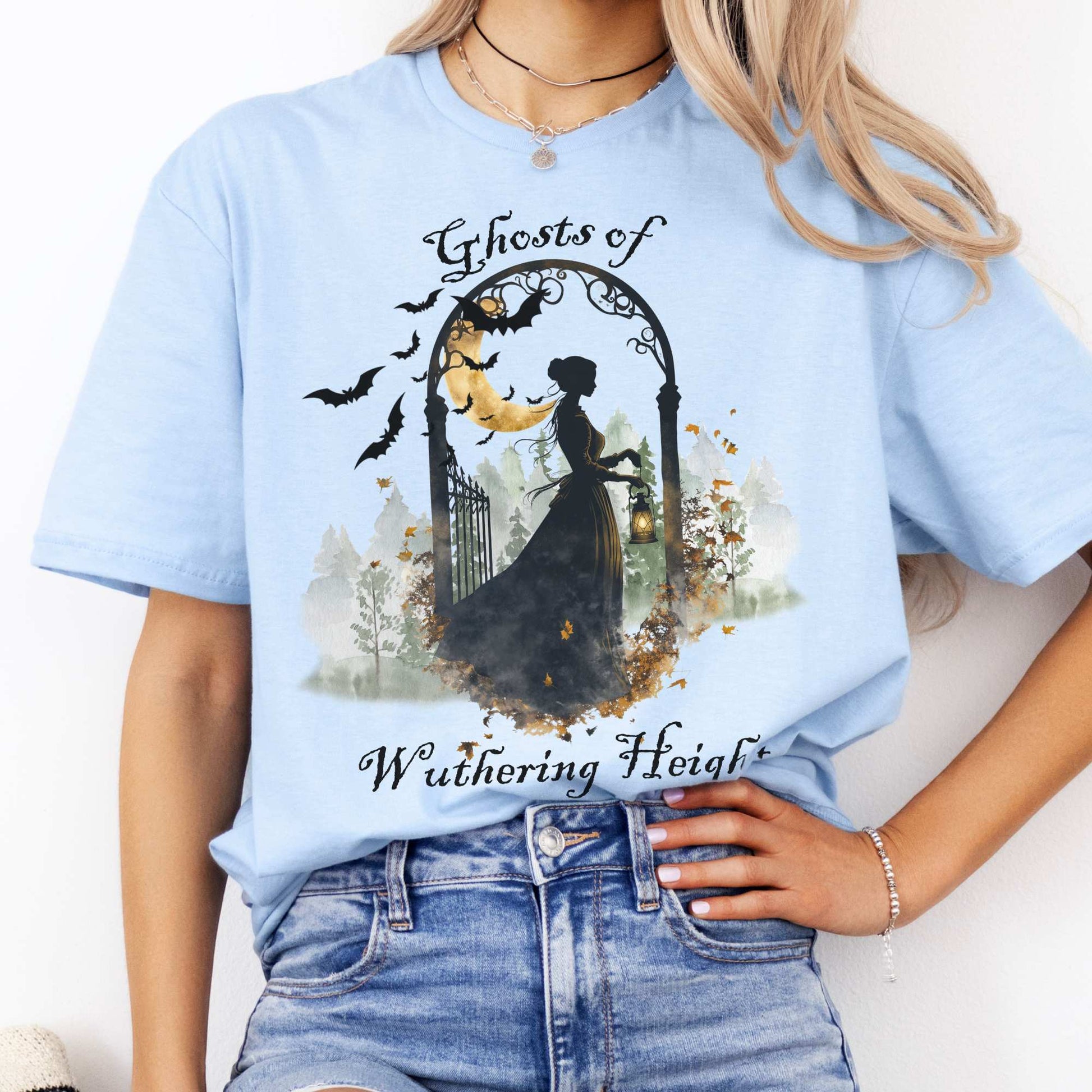 Ghosts of Wuthering Heights Halloween Shirt Light Blue / S T-Shirt The Mystic Eden Bookish Book Lovers