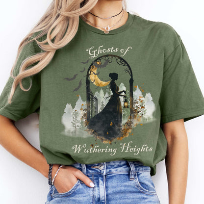 Ghosts of Wuthering Heights Halloween Shirt Military Green / S T-Shirt The Mystic Eden Bookish Book Lovers