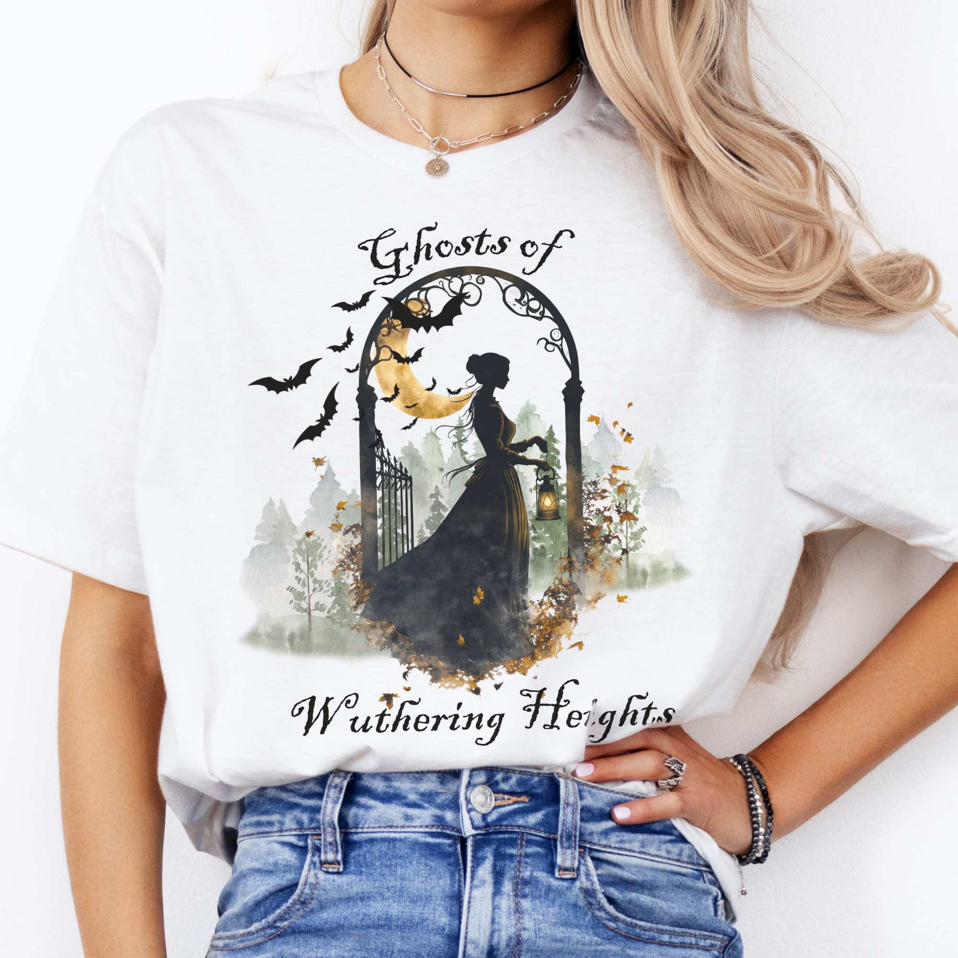 Ghosts of Wuthering Heights Halloween Shirt White / S T-Shirt The Mystic Eden Bookish Book Lovers