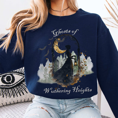 Ghosts of Wuthering Heights Halloween Sweatshirt Navy / S Sweatshirt The Mystic Eden Bookish Book Lovers