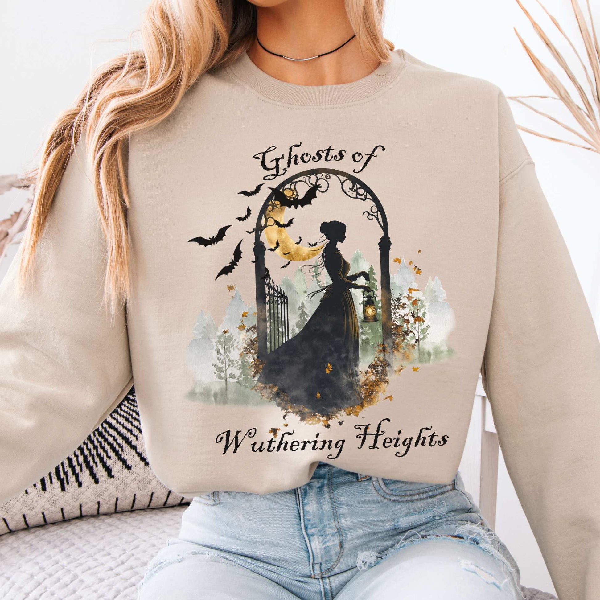 Ghosts of Wuthering Heights Halloween Sweatshirt Sand / S Sweatshirt The Mystic Eden Bookish Book Lovers