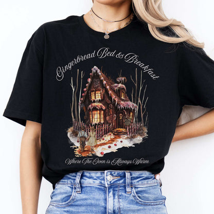 Gingerbread Bed & Breakfast Fairytale Shirt Halloween Shirt Black / S T-Shirt The Mystic Eden Bookish Book Lovers