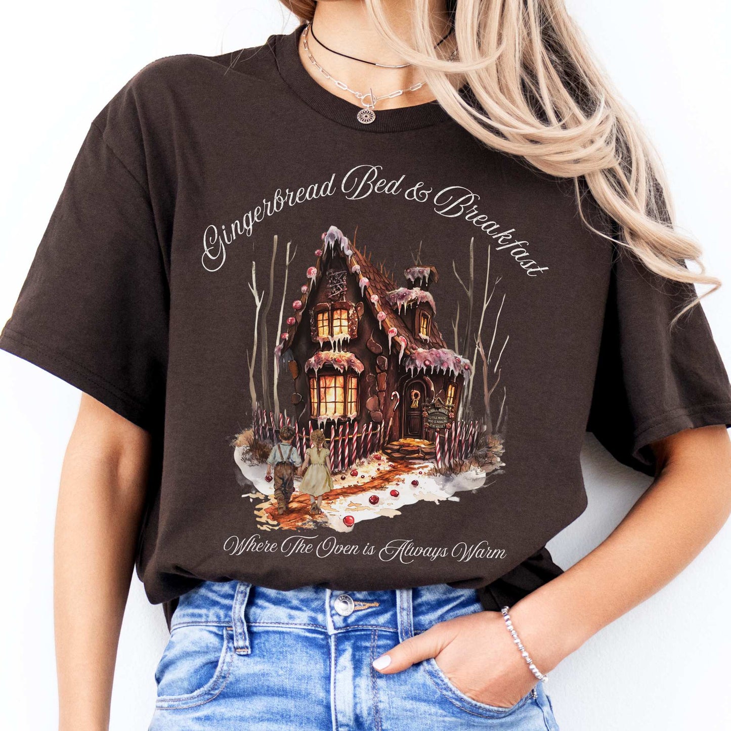 Gingerbread Bed & Breakfast Fairytale Shirt Halloween Shirt Dark Chocolate / S T-Shirt The Mystic Eden Bookish Book Lovers