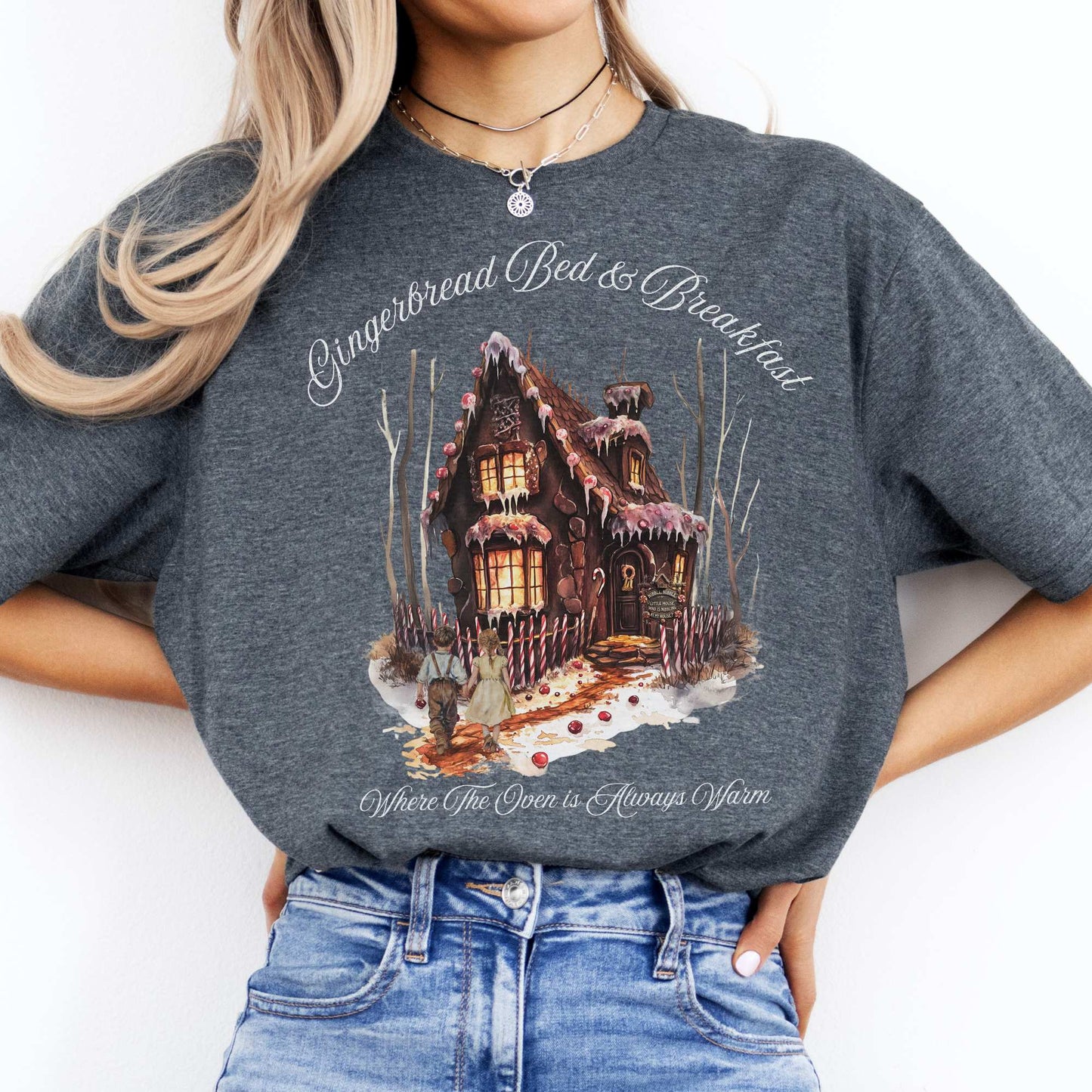 Gingerbread Bed & Breakfast Fairytale Shirt Halloween Shirt Dark Heather / S T-Shirt The Mystic Eden Bookish Book Lovers