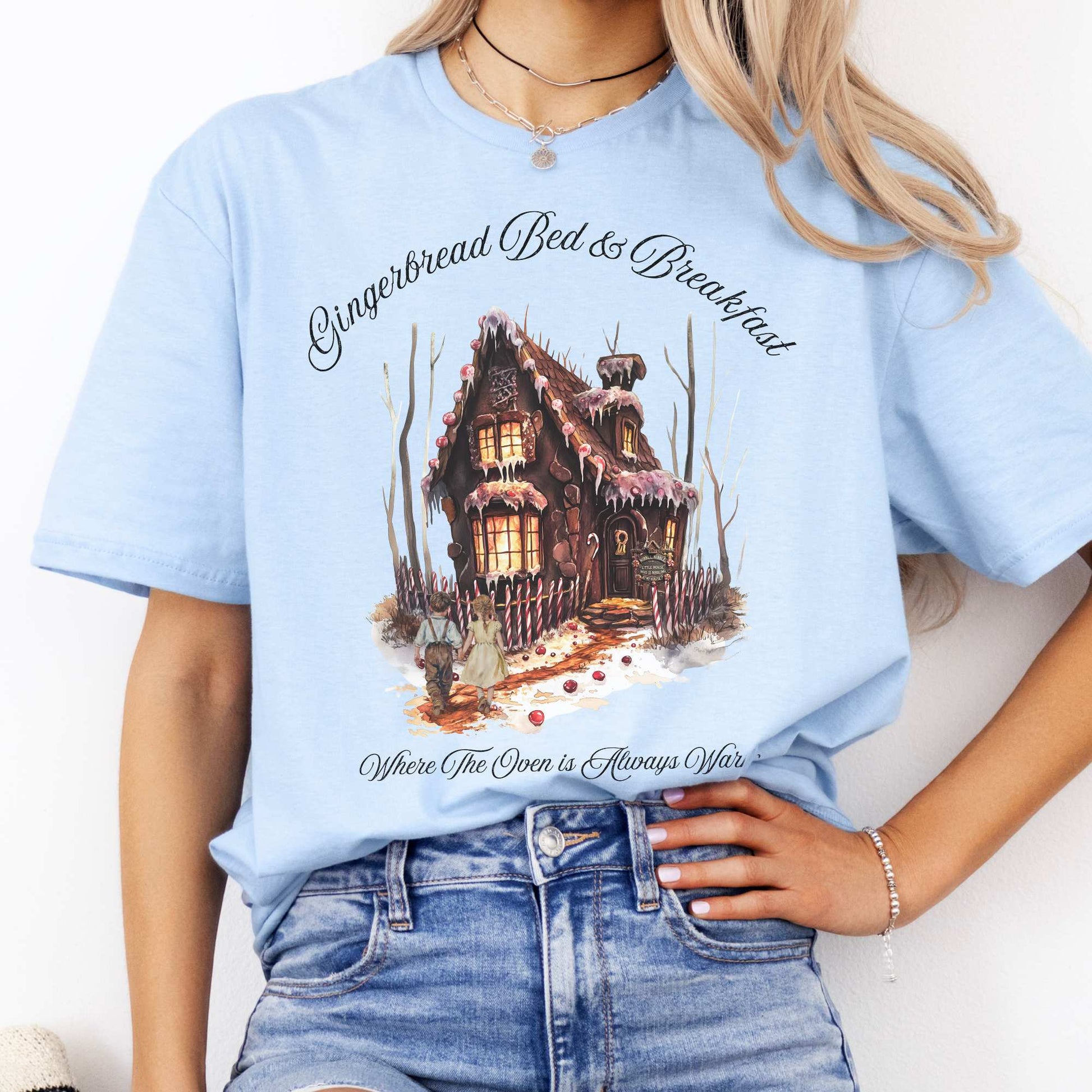 Gingerbread Bed & Breakfast Fairytale Shirt Halloween Shirt Light Blue / S T-Shirt The Mystic Eden Bookish Book Lovers