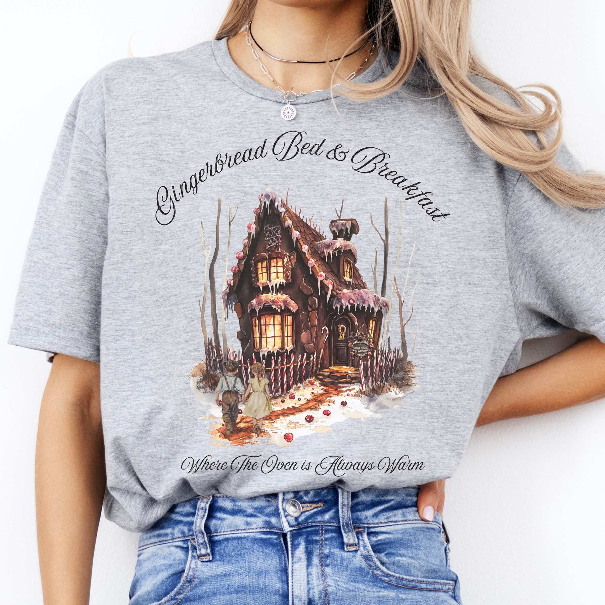 Gingerbread Bed & Breakfast Fairytale Shirt Halloween Shirt Sport Grey / S T-Shirt The Mystic Eden Bookish Book Lovers