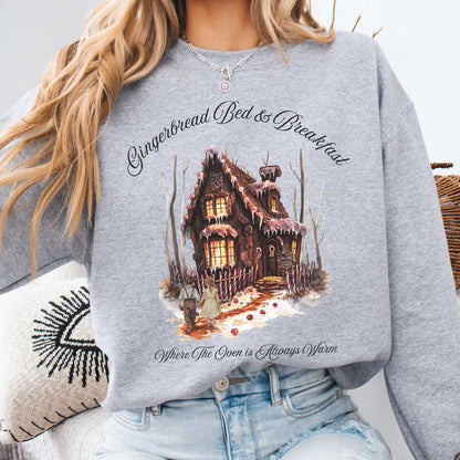 Gingerbread Bed & Breakfast Hansel and Gretel Fairytale Sweatshirt Sport Grey / S Sweatshirt The Mystic Eden Bookish Book Lovers