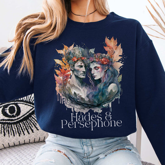 Hades & Persephone Greek Mythology sweatshirt Navy / S Sweatshirt The Mystic Eden Bookish Book Lovers