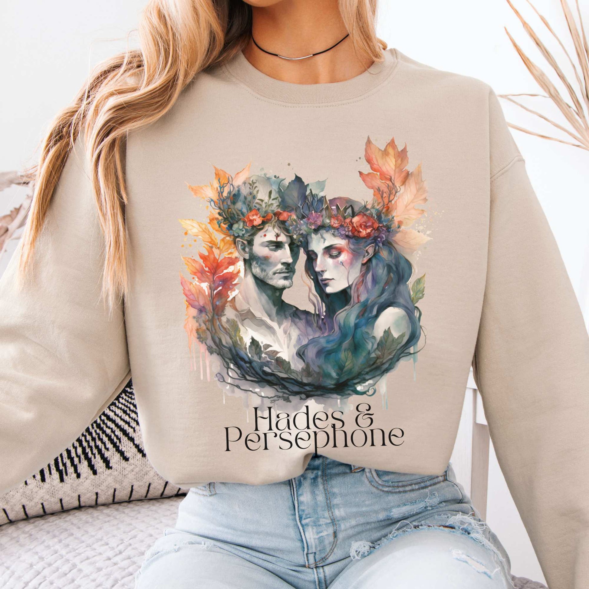 Hades & Persephone Greek Mythology sweatshirt Sand / S Sweatshirt The Mystic Eden Bookish Book Lovers