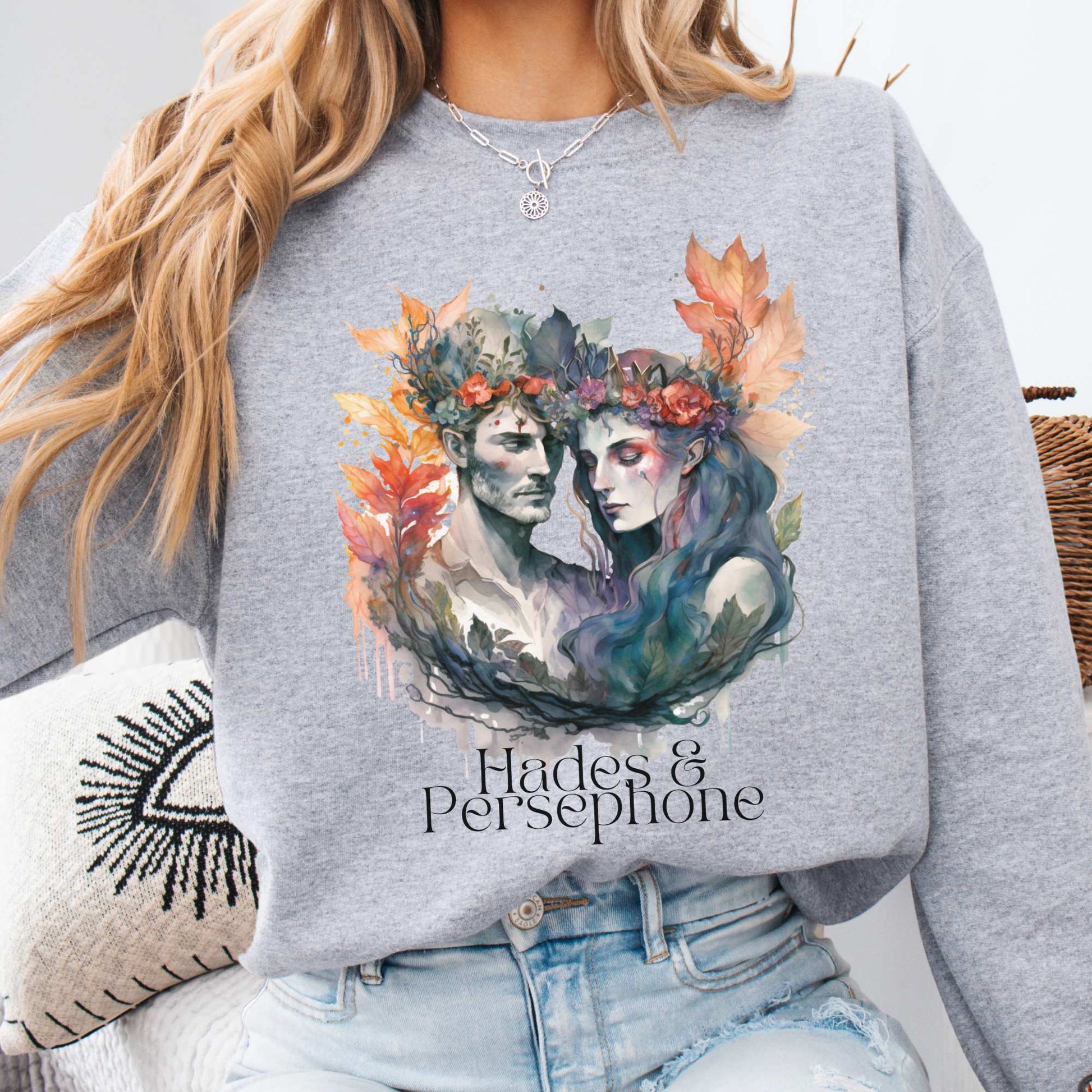 Hades & Persephone Greek Mythology sweatshirt Sport Grey / S Sweatshirt The Mystic Eden Bookish Book Lovers
