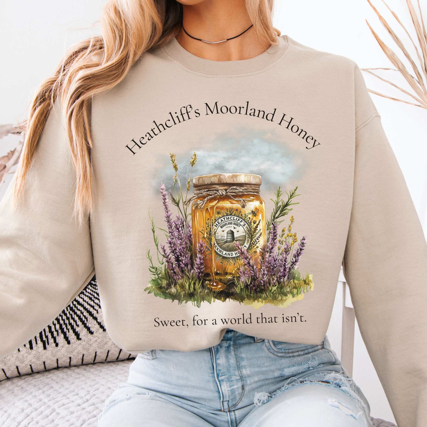 Heathcliff's Moorland Honey Sweatshirt Sand / S Sweatshirt The Mystic Eden Bookish Book Lovers