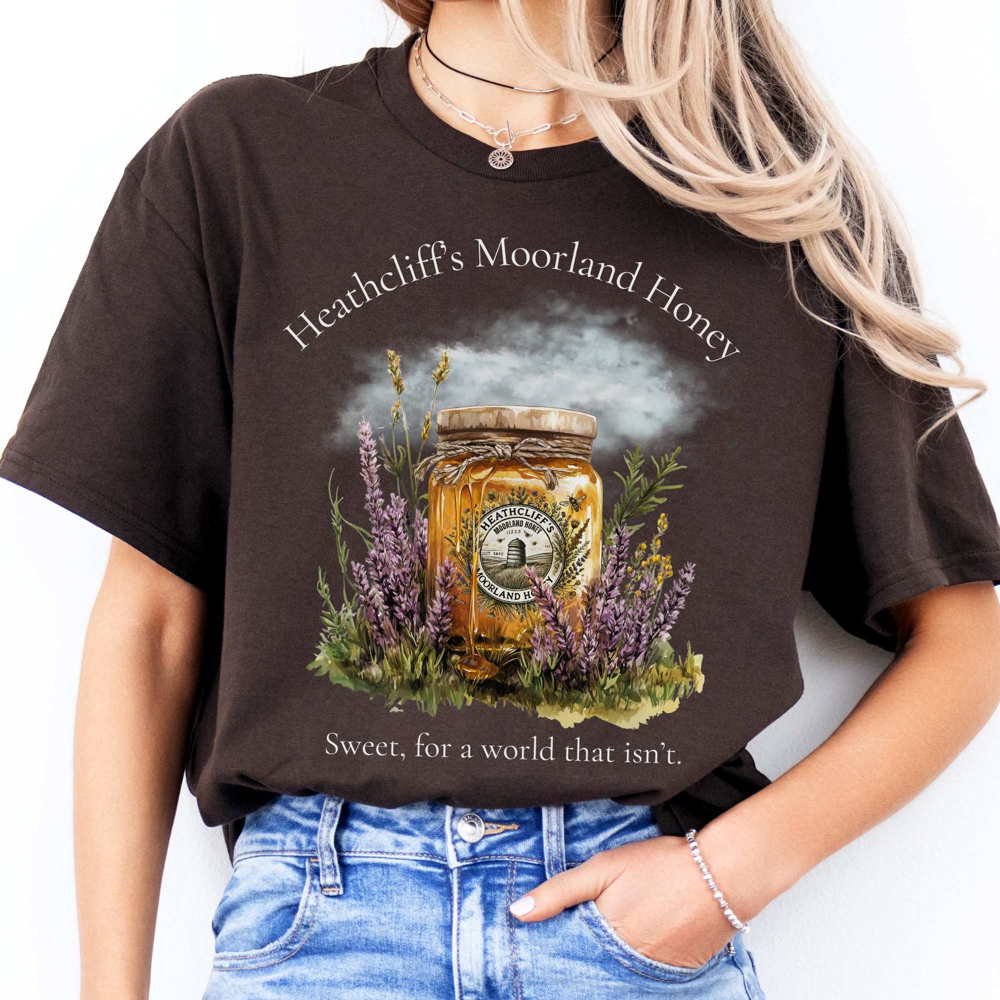 Heathcliff's Moorland Honey Tee Dark Chocolate / S T-Shirt The Mystic Eden Bookish Book Lovers
