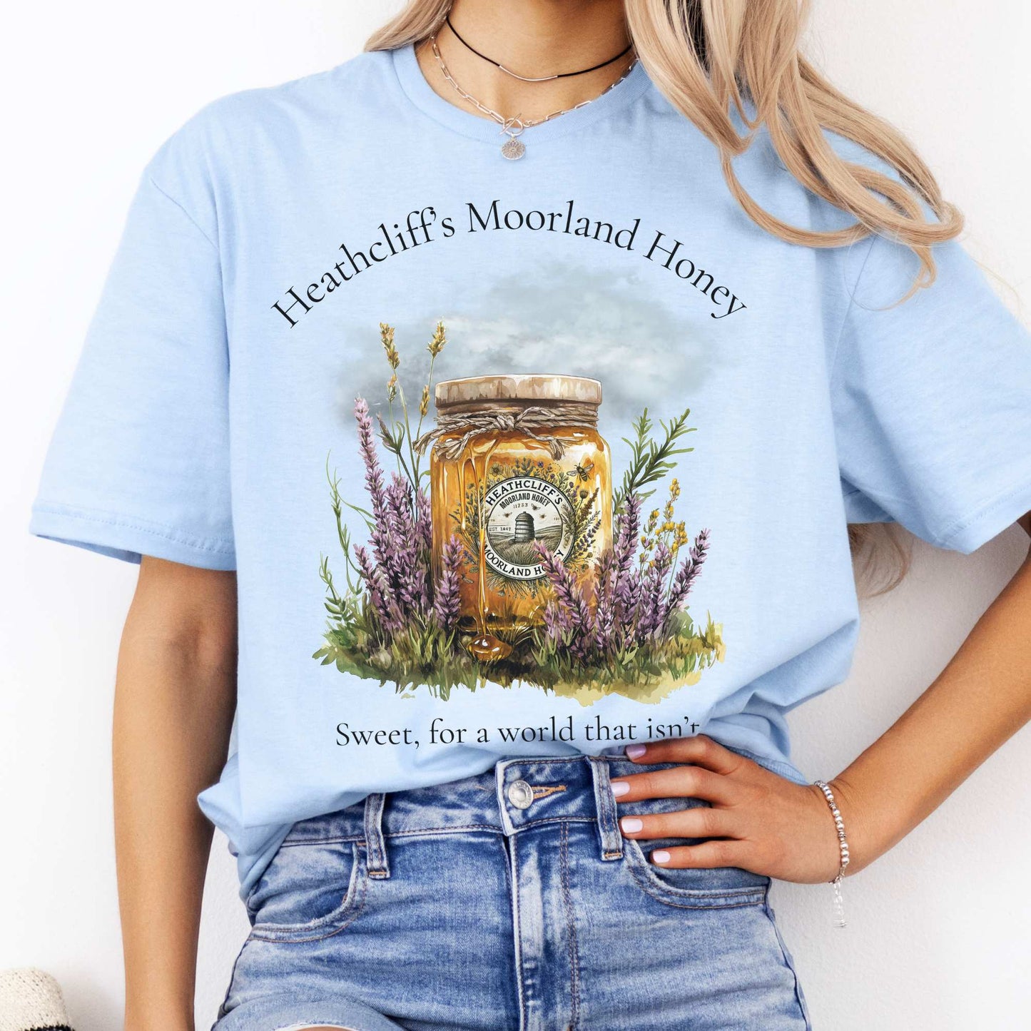 Heathcliff's Moorland Honey Tee Light Blue / S T-Shirt The Mystic Eden Bookish Book Lovers