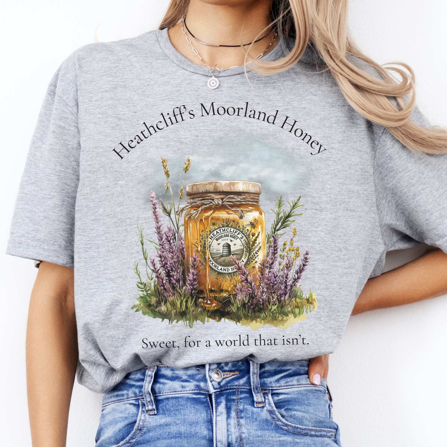 Heathcliff's Moorland Honey Tee Sport Grey / S T-Shirt The Mystic Eden Bookish Book Lovers