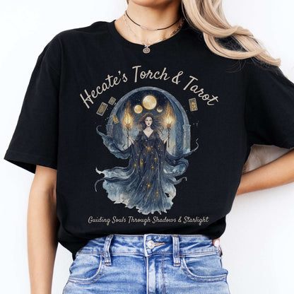 Hecate's Torch and Tarot Goddess Shirt Black / S T-Shirt The Mystic Eden Bookish Book Lovers