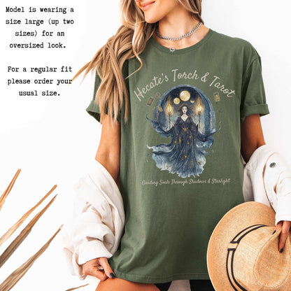 Hecate's Torch and Tarot Goddess Shirt T-Shirt The Mystic Eden Bookish Book Lovers