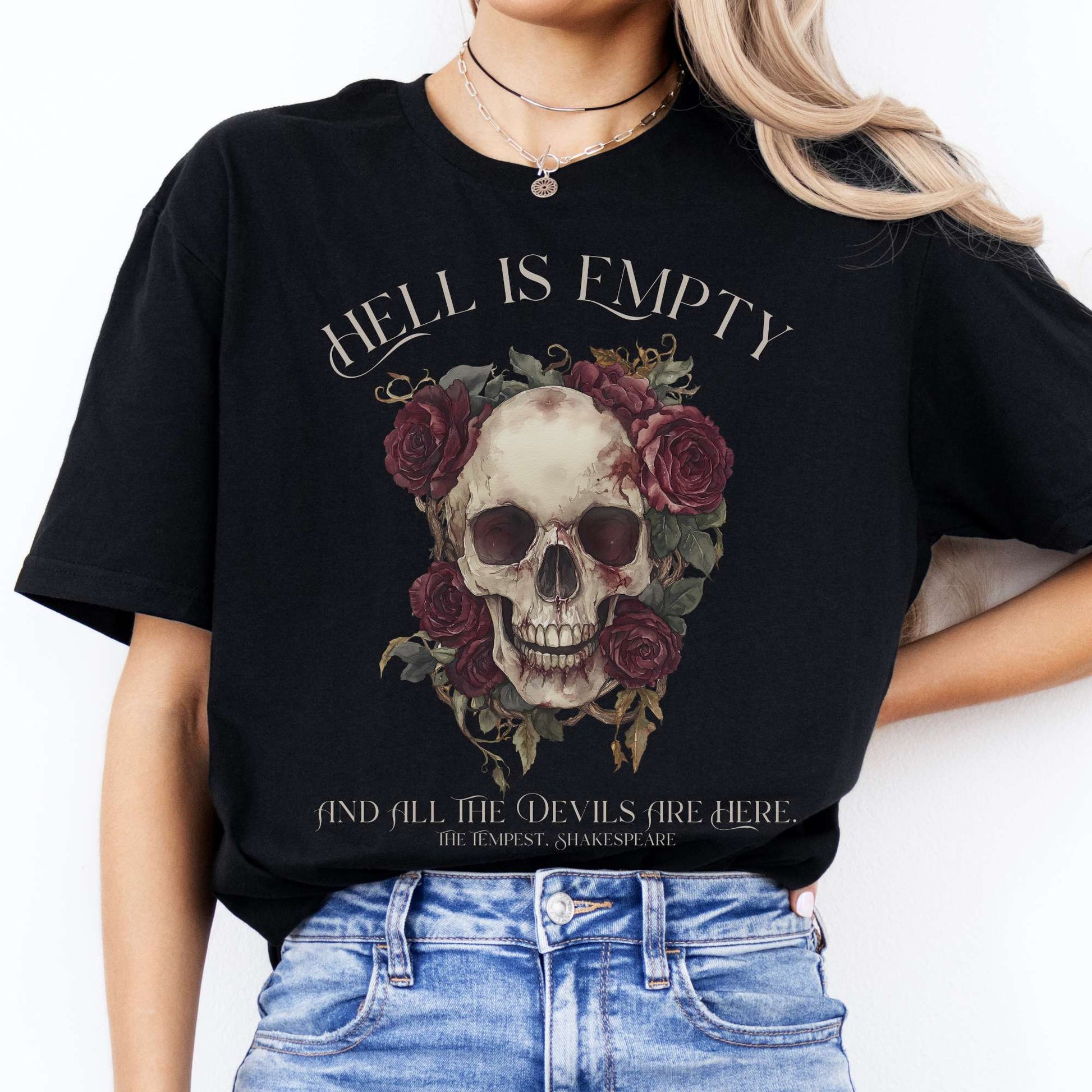 Hell Is Empty And All The Devils Are Here Shakespeare Shirt Black / S T-Shirt The Mystic Eden Bookish Book Lovers