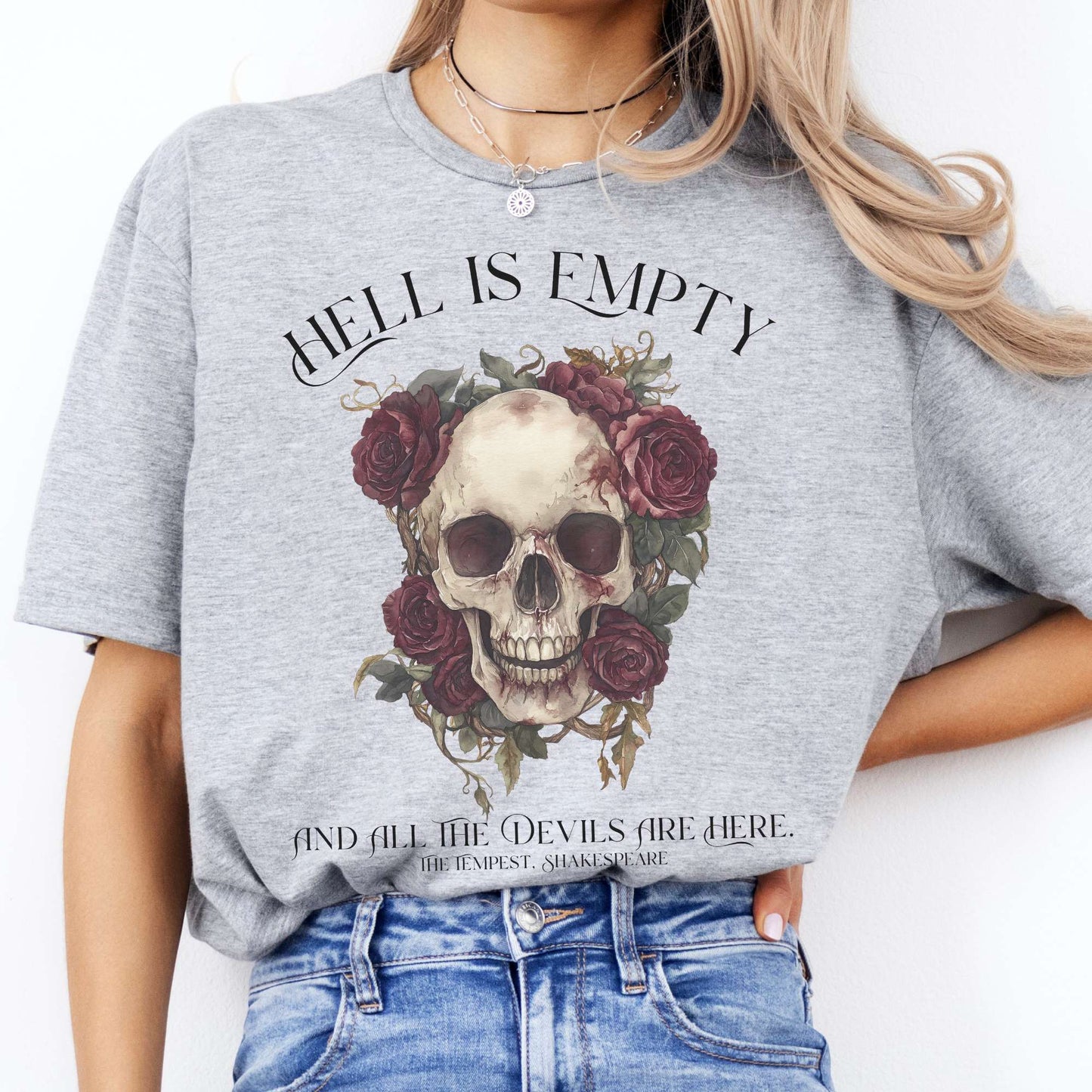 Hell Is Empty And All The Devils Are Here Shakespeare Shirt Sport Grey / S T-Shirt The Mystic Eden Bookish Book Lovers