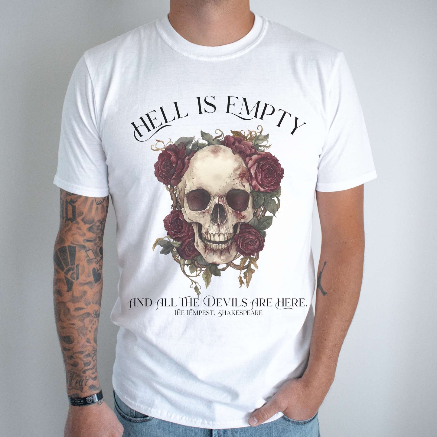 Hell Is Empty And All The Devils Are Here Shakespeare Shirt T-Shirt The Mystic Eden Bookish Book Lovers