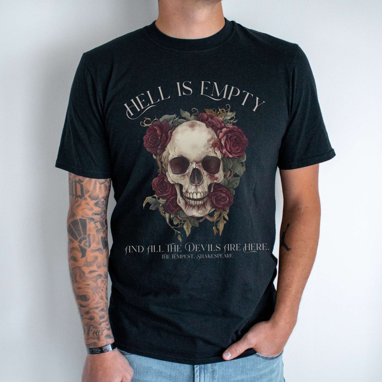 Hell Is Empty And All The Devils Are Here Shakespeare Shirt T-Shirt The Mystic Eden Bookish Book Lovers