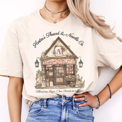 Hester's Thread & Needle Co. Scarlet Letter Tee Natural / S T-Shirt The Mystic Eden Bookish Book Lovers