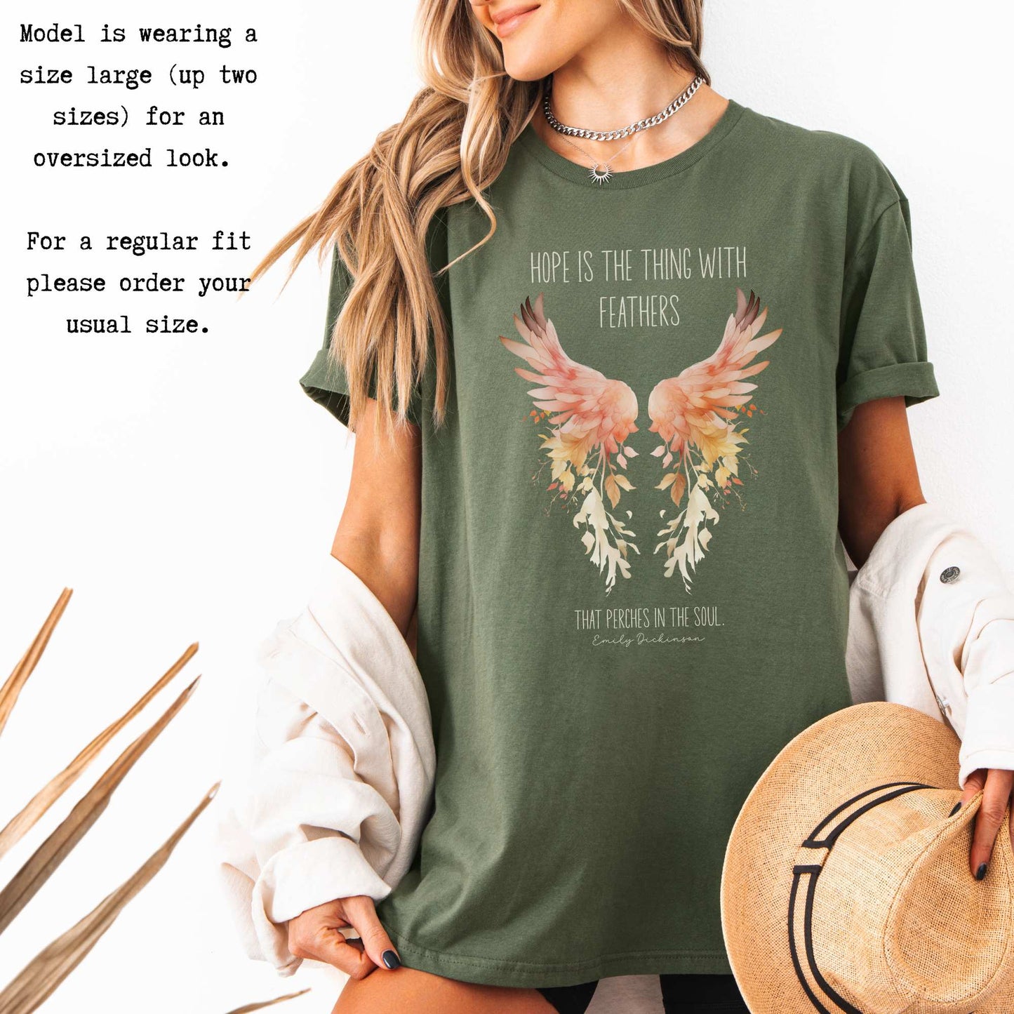 Hope is the Thing With Feathers Emily Dickinson T-Shirt T-Shirt The Mystic Eden Bookish Book Lovers