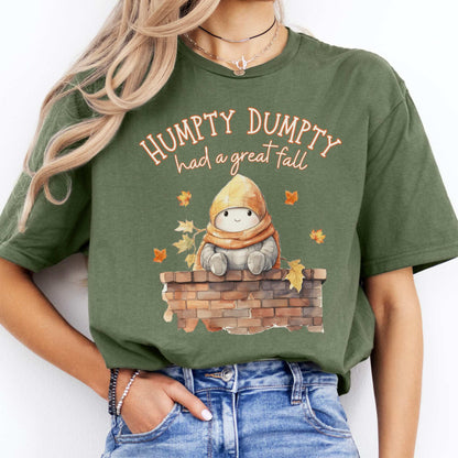 Humpty Dumpty Had a Great Fall Military Green / S T-Shirt The Mystic Eden Bookish Book Lovers