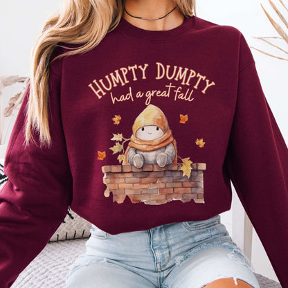 Humpty Dumpty Had a Great Fall Sweatshirt Maroon / S Sweatshirt The Mystic Eden Bookish Book Lovers