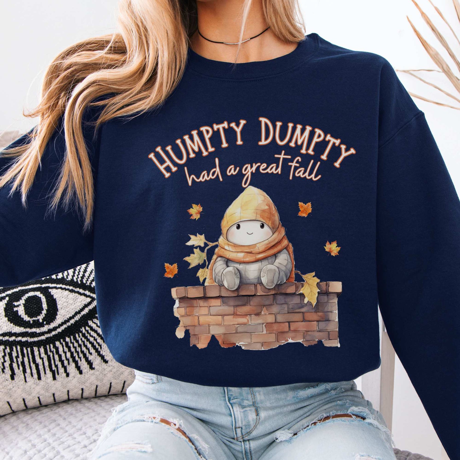 Humpty Dumpty Had a Great Fall Sweatshirt Navy / S Sweatshirt The Mystic Eden Bookish Book Lovers