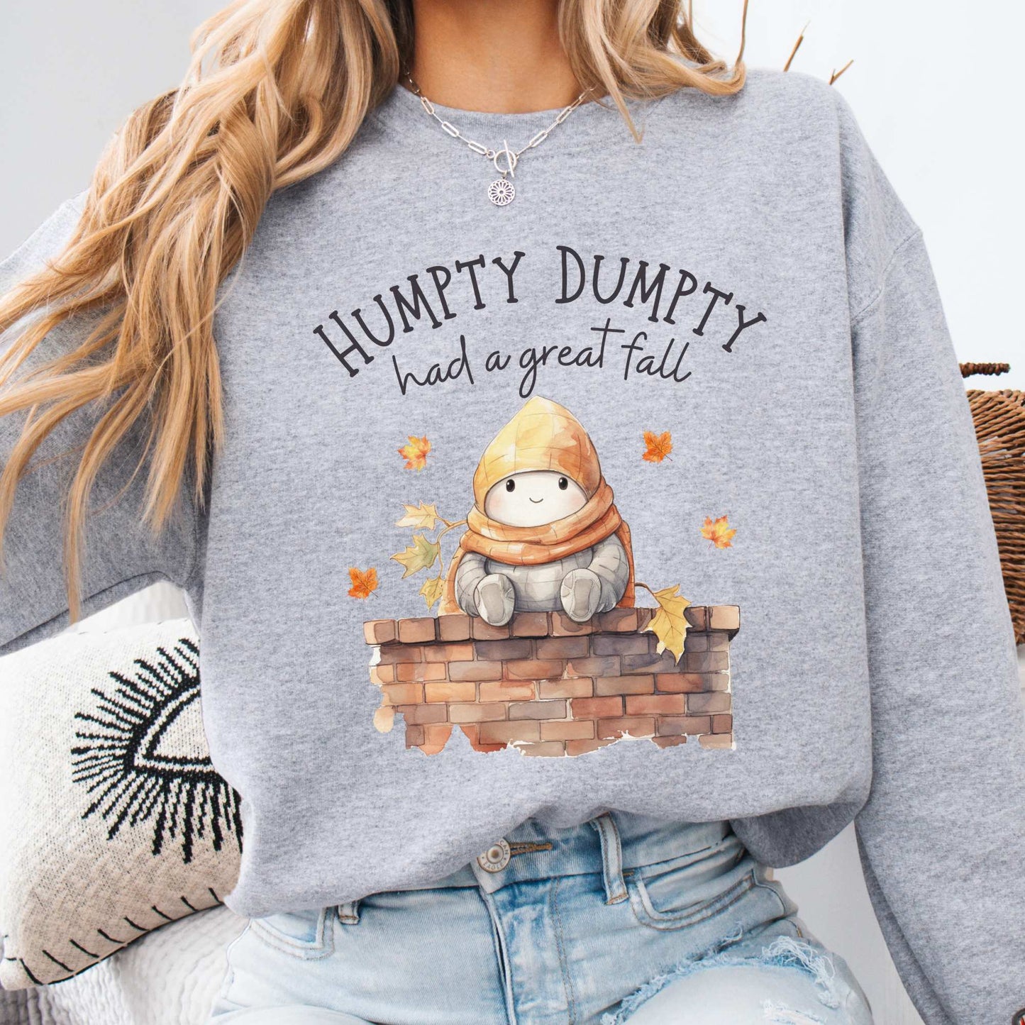 Humpty Dumpty Had a Great Fall Sweatshirt Sport Grey / S Sweatshirt The Mystic Eden Bookish Book Lovers