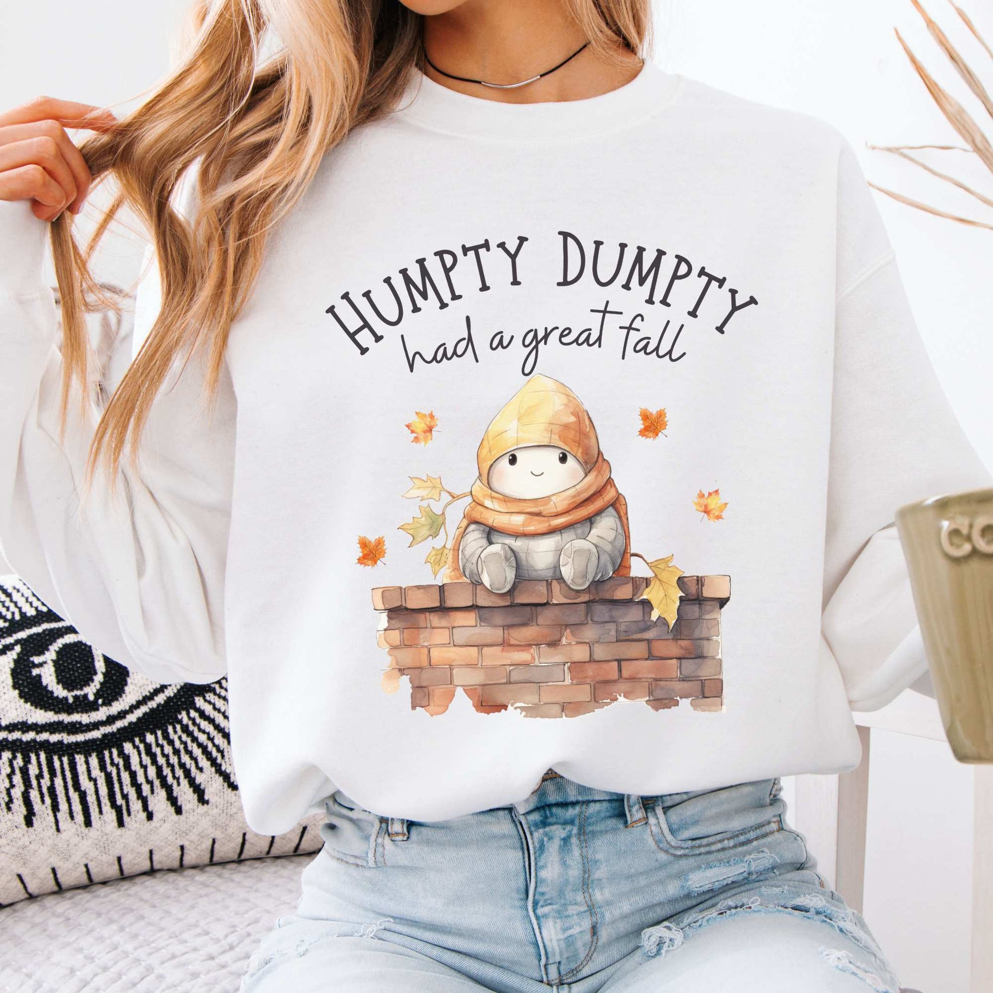 Humpty Dumpty Had a Great Fall Sweatshirt White / S Sweatshirt The Mystic Eden Bookish Book Lovers