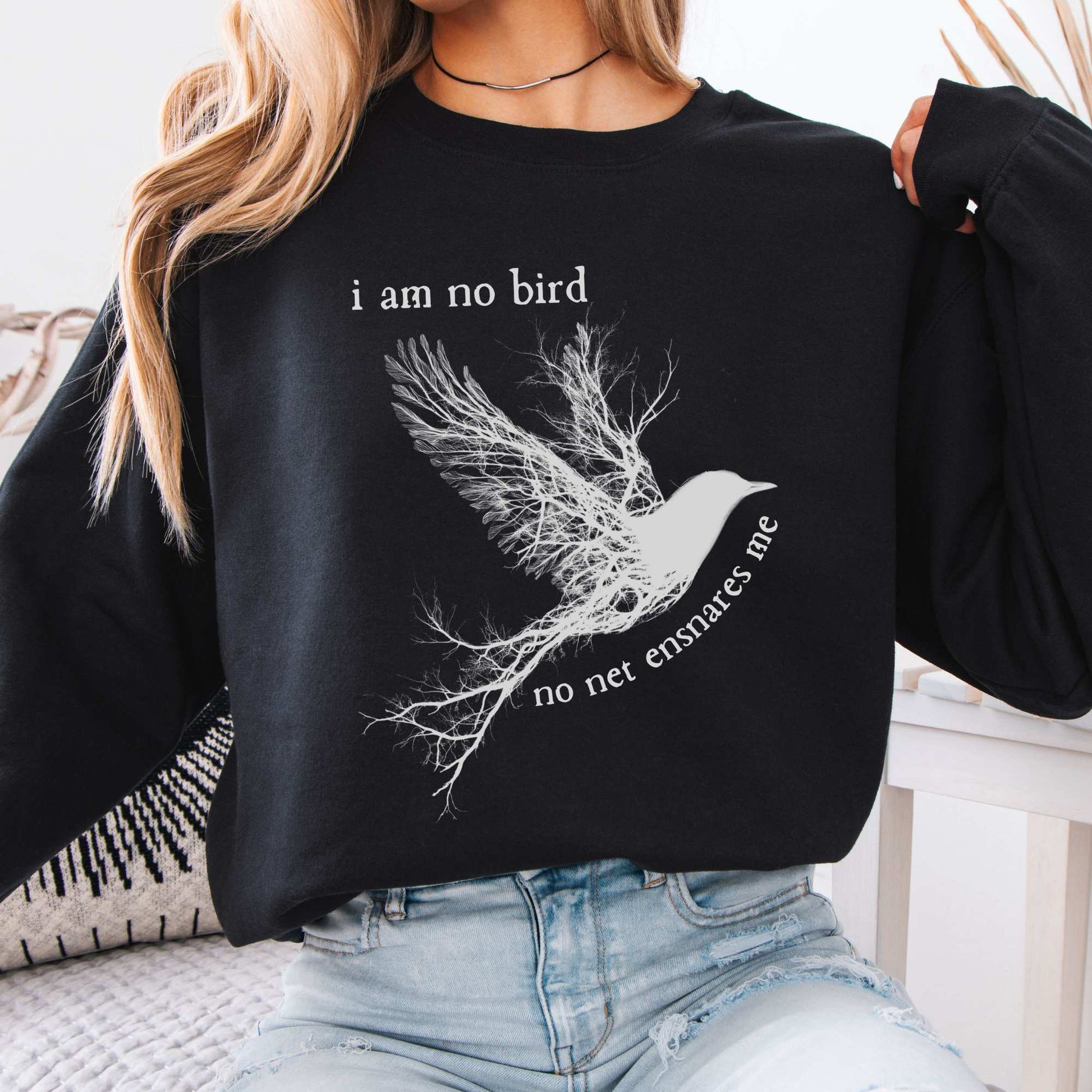 I am no Bird Jane Eyre Charlotte Brontë Bookish Sweatshirt Black / S Sweatshirt The Mystic Eden Bookish Book Lovers