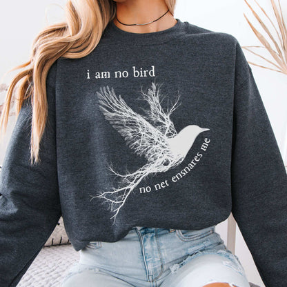 I am no Bird Jane Eyre Charlotte Brontë Bookish Sweatshirt Dark Heather / S Sweatshirt The Mystic Eden Bookish Book Lovers