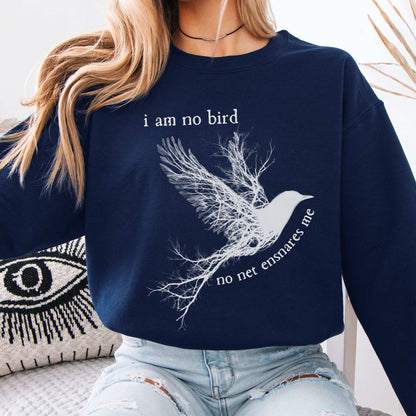 I am no Bird Jane Eyre Charlotte Brontë Bookish Sweatshirt Navy / S Sweatshirt The Mystic Eden Bookish Book Lovers