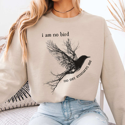 I am no Bird Jane Eyre Charlotte Brontë Bookish Sweatshirt Sand / S Sweatshirt The Mystic Eden Bookish Book Lovers