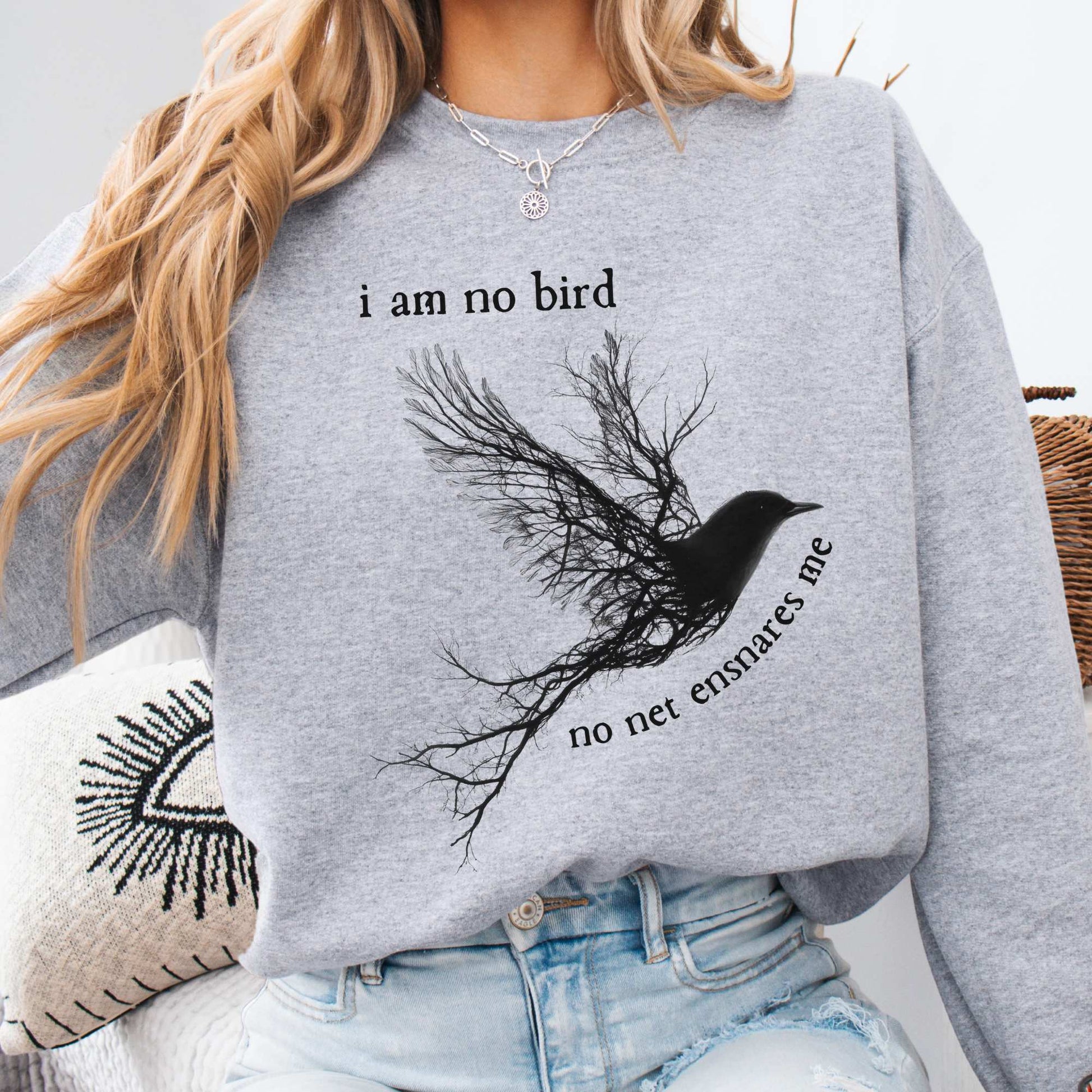 I am no Bird Jane Eyre Charlotte Brontë Bookish Sweatshirt Sport Grey / S Sweatshirt The Mystic Eden Bookish Book Lovers